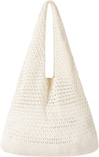 WantGor Crochet Bags, Beach Mesh Tote Bag Womens Shoulder Shopping Handbag Casual Travel Totes Bag Foldable Hobo Bags