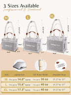 BESBESME Canvas Tote Bag for Women with Zipper & Compartments– Large Work & College Laptop Tote Crossbody Shoulder Bag