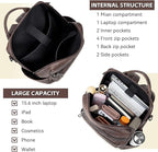 AGLOD Vegan Leather Laptop Backpack for Women 15.6 Inch Work Backpack Purse for Travel College