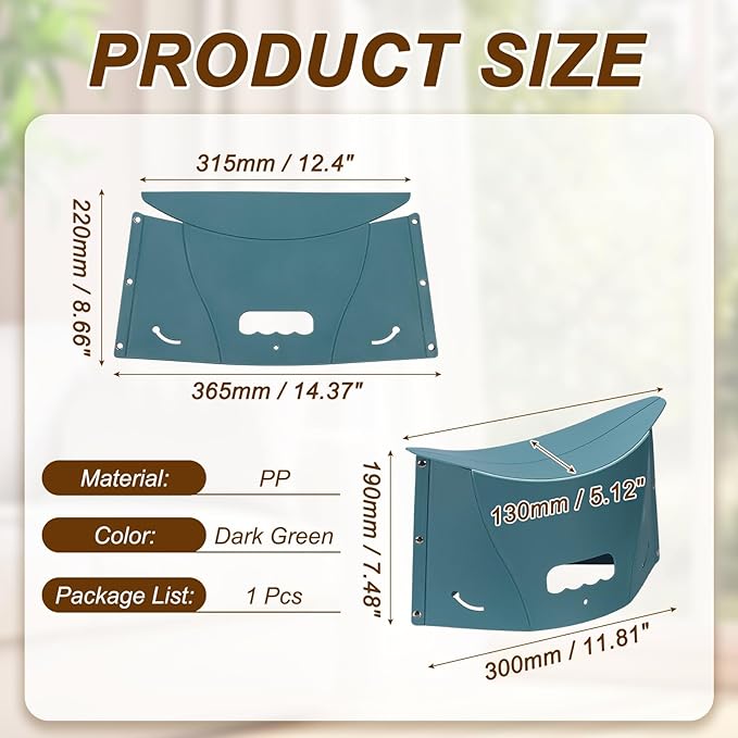 PATIKIL Travel Foot Rest, Portable Airplane Footrest with Handbag Function Lightweight Foldable Foot Stool to Relieve Back & Knee Pain for Long Flight Outdoor Camping, Dark Green