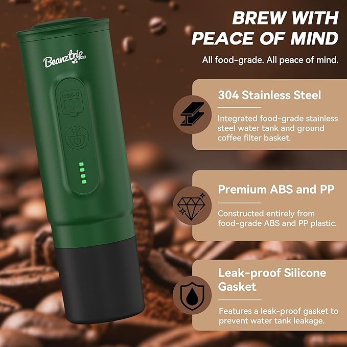 H02 PRO Portable Espresso Maker, Compatible with NS Capsule & Ground Coffee, Father's Day Coffee Maker, 20 Bar Self-heating Small Electric Travel Espresso Machine for Camping, Hiking