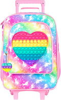 Kids Luggage for Girls, Cute Unicorn Suitcase Rolling with Wheels, Travel Carry on for Children Toddler Elementary - Pink