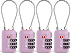 TSA Accepted Luggage Travel Lock, Set-Your-Own Combination Lock for School Gym Locker, Luggage Suitcase Baggage Locks, Filing Cabinets, Toolbox, Case (Purple, 4 Pack)