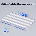 ZhiYo Large Wire Hiders for TV on Wall for 3-4 Cords - 66in (4xL16.5in) PVC Cable Cover Kit with Pre-Applied Adhesive Tape, Ideal for Wall Mounted TVs Home Office, W1.2in x H0.7in White