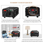 Yinleader 110v to 220v European Voltage Converter Transformer 500W Step Up Converter 110/120 Volt to 220/230/240 Volt or Step Down 220 to 110,[110V US Power Cord Included Only, No 220V Cord]