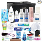 Convenience Kits International Women’s Super Premium 25 PC Travel Kit Featuring: Ensemble of Nexxus Travel-Size Hair Care and Body Products in Large Leather Toiletry Bag (824)