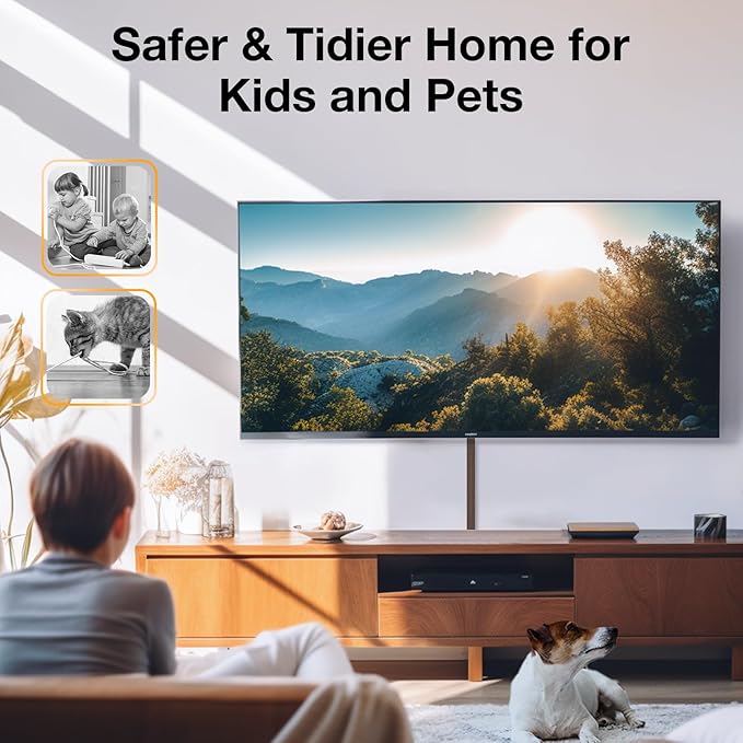 Delamu 157in Cord Hider Wall, TV Cable Hider Cord Covers for Wires on Wall, Large Cable Cover Raceway to Hide 2-4 Cords, Wire Hiders Wire Covers for Cords for TV on Walls, W1.18 H0.6in, Cherrywood