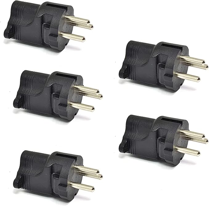 Ceptics Israel, Palestine SI 32 Travel Power Plug Adapter Accepts NEMA 5-15R - ETL Certified - Industrial Grade (IG-14-5PK)