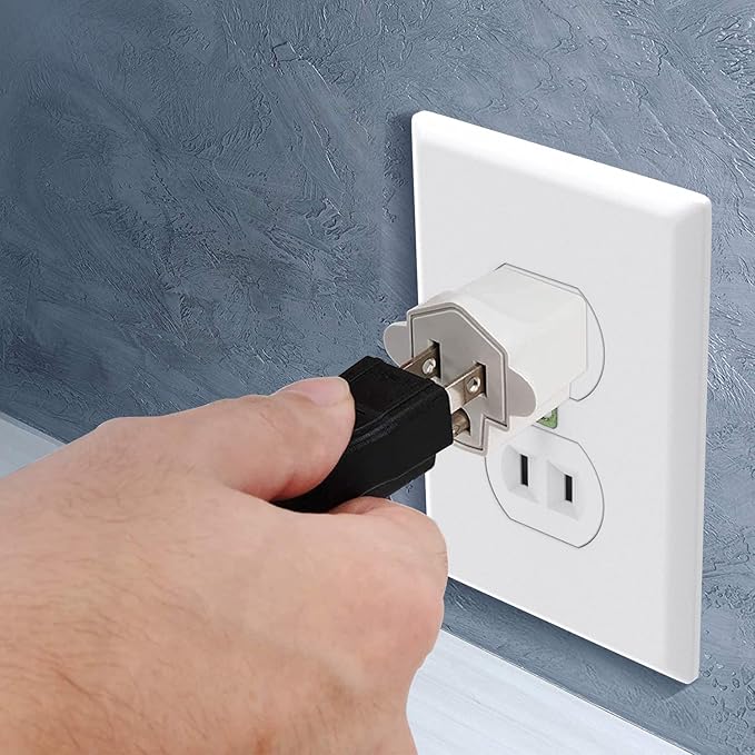 3 Prong to 2 Prong Polarized Grounding Adapter Wall Outlet Converter, JACKYLED 3-Prong Adapter Converter Fireproof Material 392℉ Resistant Heavy Duty for Household, Electrical, Indoor Use Only, 6 Pack
