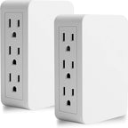 Plug in Outlet Extender,6 Grounded Outlet to The Side,Wall tap Side Access Adapter,Electrical Wall Plug,UL Listed,2 Pack