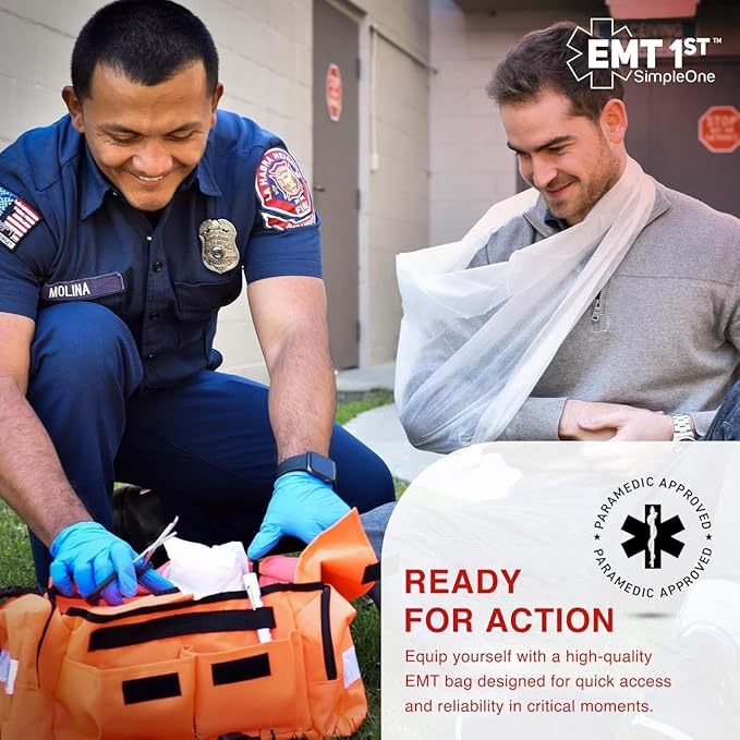 EMT 1st Emergency Responder Empty First Aid Kit for Car, Home & Travel Compact Medical Kit with Medical Supplies in a Durable EMT Bag Perfect Emergency Preparedness