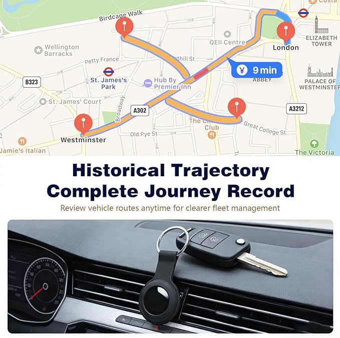GPS Tracker for Vehicles, No Subscription Location Tracking Device, No SIM Card Required, No Monthly Fee, Magnetic GPS Tracker for Car, Kids’ Belongings, Pets, Elderly Items