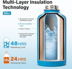 DYSANKY Insulated Water Bottle | Thickened Stainless Steel Vacuum Metal | Portable Sports Half Gallon Large Water Jug for Gym and Hiking with Straw, Carrier Bag, Handle Strap | BPA-Free 64 oz