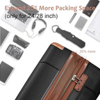 2 Piece Luggage Set, Hardside Suitcase with Spinner Wheels, TSA Lock & Expandable Hard Shell, Carry on and Checked Luggage for Travel, Maletas de Viaje for Men & Women (Black Brown, 20+28Inch)