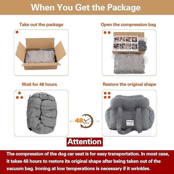 Dog Car Seat for Small Dogs, Portable Puppy Car Seat of Easy Installation, Fashionable Pet Carrier Bag with Large Pockets, Machine Washable Dog Booster Seat (Checkered Black)
