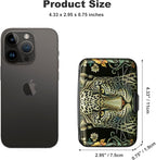 ELFISH Mini RFID Aluminum Wallet Credit Cards Holder Business Card Case Metal ID Case for Men Women(Black Leopard)