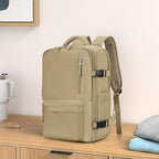 WONHOX Travel Backpack Women, Carry On Backpack for Men, Hiking Laptop Backpack Waterproof Outdoor Sports Rucksack Casual Daypack, Khaki