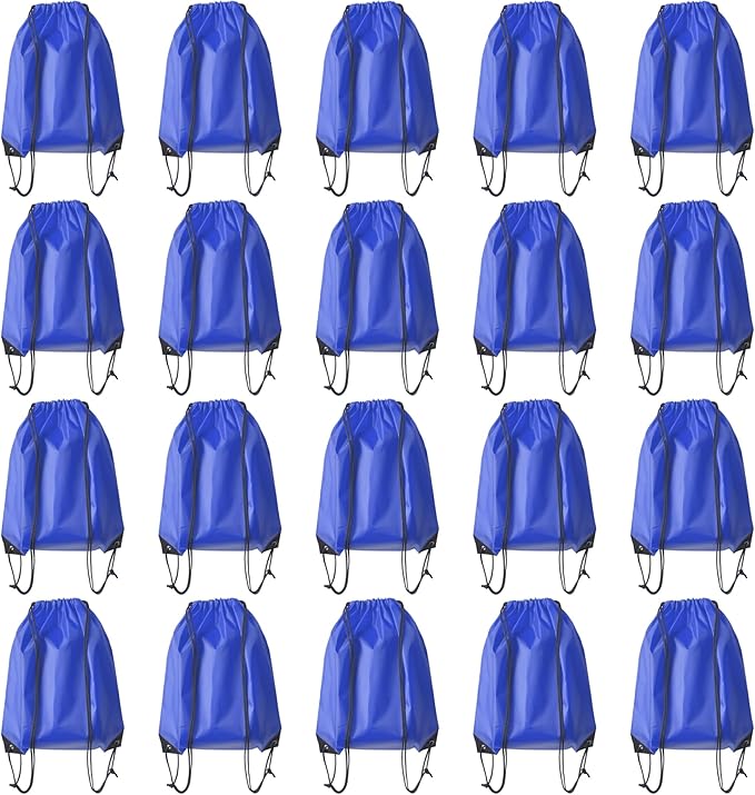 Drawstring Backpack Bulk 20 Pcs Draw String Backpack Bags DIY Gym Sports Traveling Yoga Cinch Bag Sackpack Drawstring (Royal Blue bluenoya)