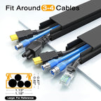 Delamu 157in Cord Hider, Cord Cover Wall Cable Management, Paintable Wire Cover for Cords, Cable Hider Raceway Kit, Cable Cover Concealer, Wire Hiders for TV on Wall, 10 X L15.7 W1.18 H0.6in, Black