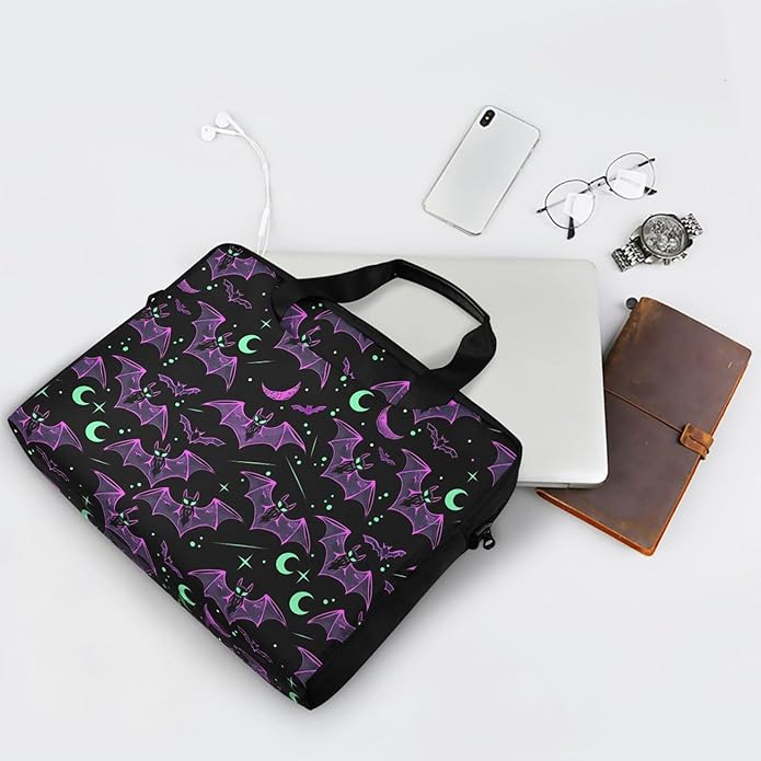 MNSRUU Laptop Bag for 15.6 inch Black Gothic Bats