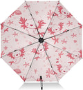 ALAZA Folding Umbrella Kawaii Axolotl Pink Animal Compact Travel Umbrella Automatic Open Close, Inverted Umbrellas for Rain Windproof UV Protection Sun Umbrellas