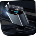 YAOKEEP 120W Fast Charging Retractable Car Charger 4 in 1, 180°Rotation Car Phone Charger with 31.5" Cables, USB Type-C and Lightning, Car Charger Adapter for iPhone 17/16/15/14 /13/12,Android,Samsung