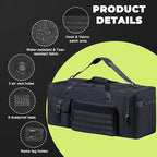 100L Sports Duffle Bag – 32" Large Gear Bag for Men & Youth, Baseball, Soccer & Track Equipment, Heavy Duty Travel Weekender & Flight Duffel with Large Side Pockets (Black)