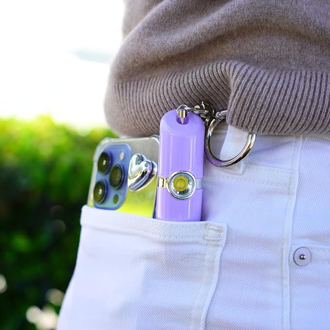 Securityman Personal Alarms for Women | Safety Alarm Keychain (Loud 130dB Siren and SOS Strobe Light) Everyday Self Defense Security Alarm Protection Device (Purple)