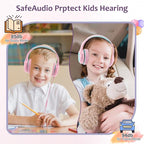 Voopwink Kids Headphones Wired with Microphone, USB Type C Headphones for Kids Girls Boys with Cord/LED Lights/85/94dB Volume Limit, Portable Over Ear Headphones for School/Travel/Tablet/iPad