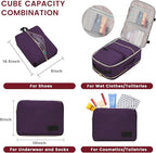 LOVEVOOK 40L Large Travel Backpack for Women Men, 17 Inch Carry on Backpack for Traveling on Airplane, Personal Item Travel Bag Airline Approved, Business Causal Weekender Backpack, Purple-Black