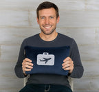 Comfort Fly Travel Blanket & Pillow – 2-in-1 Micro Plush Airplane Blanket with Carry Case (40" x 70") - Navy