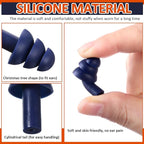 Xuhal 200 Pairs Corded Ear Plugs Silicone Earplugs with Cord Individually Wrapped Reusable Earplugs Sleep Noise Cancelling Hearing Protection for Snoring Shooting Studying Construction (Navy Blue)