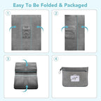 SINLAND Travel Pillow and Blanket 2-in-1 Set,Airplane Packable Bag,Soft and Lightweight Plane Flight Car Trips Travel Essentials Gift,Hand Luggage Sleeve and Backpack Clip,60x50 Inch Grey