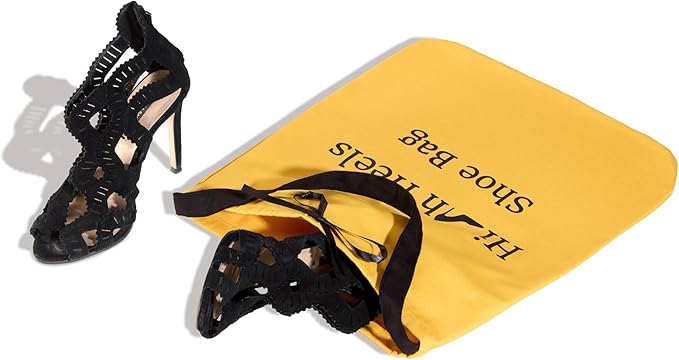 Premium Drawstring High Heel Shoe Bag – Travel-Friendly Dustproof Pouch for Heels & Sandals, Lightweight & Durable, 11 Color Options (yellow)
