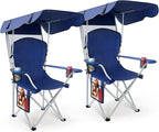 VTOY Portable Camping Chair with Canopy - Folding Chair with Canopy, Durable 600D Oxford Canopy Chair for Camping, Beach, Picnics, Fishing & Sports
