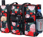 TOPDesign Utility Water Resistant Tote Bag with 13 Pockets, Top Zipper Closure & Thick Bottom Support, for Working Women