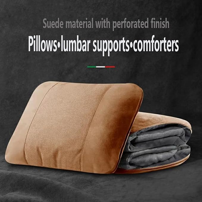 3-in-1 Car Pillow Blanket for Land Rover Discovery Multifunctional Luxury Soft Travel Cushion Quilt Portable Convertible Breathable Car Seat Accessories, Gray Style
