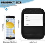 Lemon Blue Grid Luggage Handle Wrap for Suitcase Luggage Tags Handle Covers Identifiers Soft Decorations Travel Accessories 2 Pack