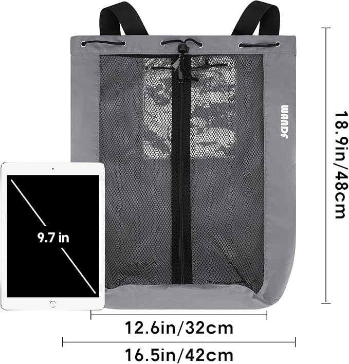 WANDF Swim Bag Mesh Drawstring Backpack Beach Backpack for Swimming, Gym, and Workout Gear