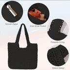 GOLDTIMO Beach Bags for Women - Summer Soft Large Woven Shoulder Purse Handbag, Beach Tote Straw Bag for Summer Vacation