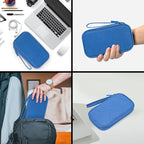 CAOODKDK Electronics Accessories Organizer Pouch, Electronic Organizer Travel Case Cable Organizer for Cable, Charger, SD Card, Business Travel Gadget Bag (Blue)