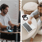 for Earbuds Carrying Case, 2Pack, Red+Blue Small Oval Storage Cases, Portable Storage Earbud Pouch Bag for Earbuds, in-Ear Headphones, Earphones, Headsets, USB Charging Cable