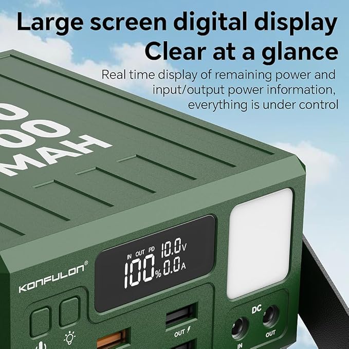 High Capacity Power Bank 100000mAh Fast Charging 22.5W PD 20W Portable USB C Battery Packs with 7 Outputs & LCD Display Battery Bank for iPhone, Samsung, iPad ,Macbook & Outdoors Camping (GREEN)