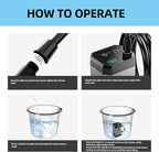 Portable Shower for Camping, Filtered Camping Shower, IPX8 Waterproof，6000mAh Rechargeable Outdoor Camp Shower Pump with LED Display, 4 Spray Modes for Hiking, Travel, Pet
