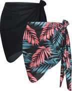 CHICGAL 2 Pieces Women Beach Sarong Bathing Suit Wrap Skirt Sheer Bikini Swimsuit Cover Ups for Swimwear