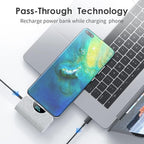 [2-Pack]Portable Charger for iPhone 17/16/15,5200mAh PD USB C Power Bank Built-in USB-C Connector,Battery Pack Compatible with iPhone 17/17 Pro/17 Pro Max/16/15 Series,Android-Graphite Black+White