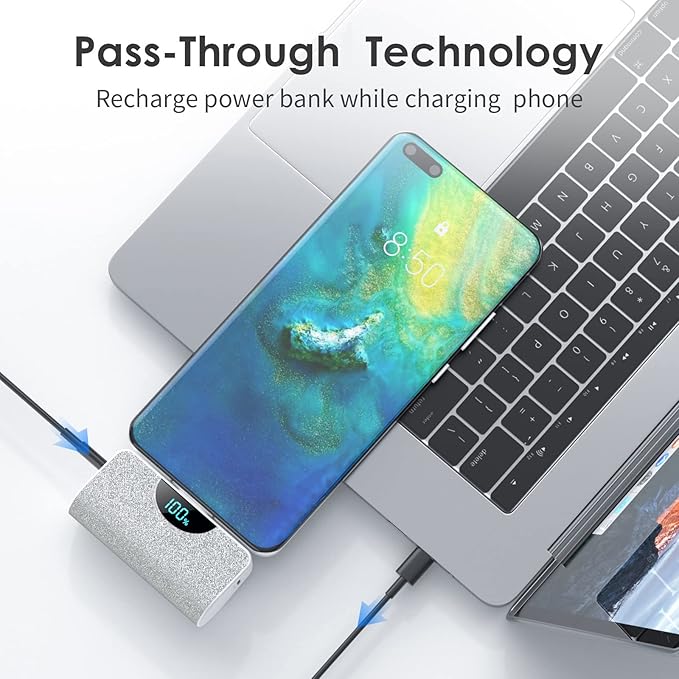 [2-Pack] Mini Portable Charger 5200mAh Power Bank,3A PD USB C Cell Phone Portable Power, LCD Display Battery Pack Compatible with iPhone 17/17 Air/16/16 pro/15/15 pro Max/Android/Samsung/Moto/LG etc
