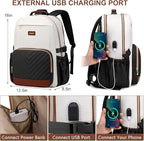 Laptop Backpack for Women Bookbag: 17 inch Work School Backpacks with Pouch Pocket for Large Capacity Cup & USB Charger College Book Bag Travel Business Nurse Teacher Bookbags Anti-theft Back Pack