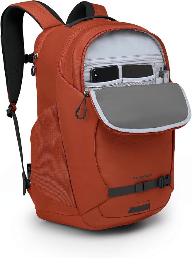 Osprey Proxima 30L Campus Laptop Backpack - Organized Everyday Pack with Tech Storage, Water Bottle Pockets, and Comfortable Carry - Perfect for College, Commute, and Travel, Firestarter Orange