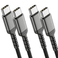 3ft USB C to C Cable 2 Pack, USB 2.0 Braided USB C to USB C Cable Fast Charging Compatible with Apple iPhone 15 iPad mini/Air Samsung Galaxy S23 Ultra Google Pixel 7, USBC Cable 1m